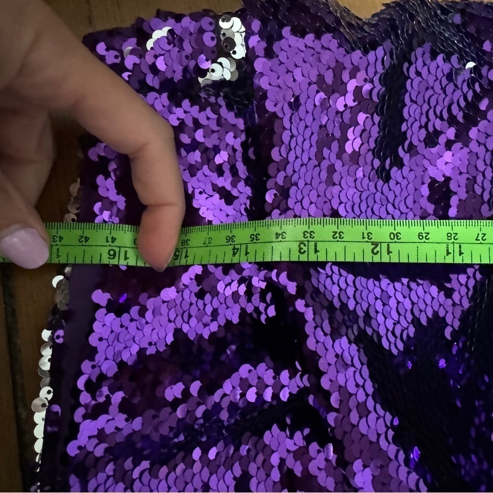 House of CB Katya Purple Sequin Draped Mini Skirt - Picture 14 of 16